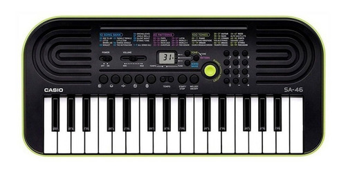 Imagen 1 de 8 de Teclado musical Casio Mini SA-46 32 teclas negro/verde
