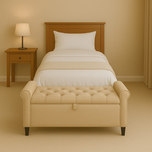 Baú Recamier Divã Paris 90cm Solteiro Com Capitonê - Lv