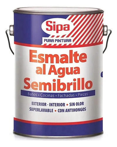 Esmalte Al Agua Semibrillo Sipa Crema Gl Crema Satinado