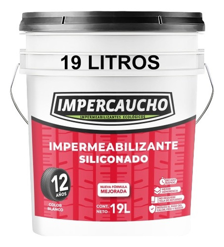 Impermeabilizante Impercaucho 12años Siliconado Mejorado 20m