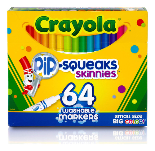 Crayola Pip-squeaks Skinnies - Marcadores Lavables, 64 Unida