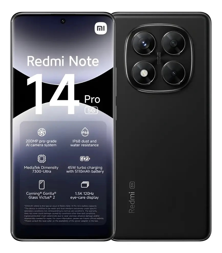 Celular Xiaomi Redmi Note 14 Pro e 5g 6.67 512gb 12gb Ram 200mpx preta