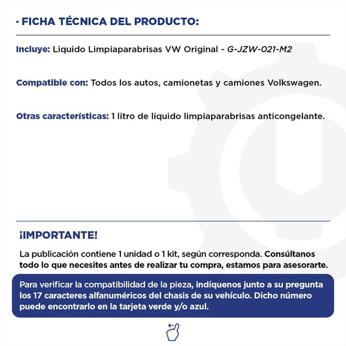 Imagen 2 de 9 de Liquido Limpiaparabrisas Volkswagen - Original