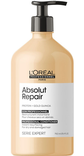 Imagen 1 de 2 de Acondicionador Absolut Repair Gold Loreal Pro 750 Ml