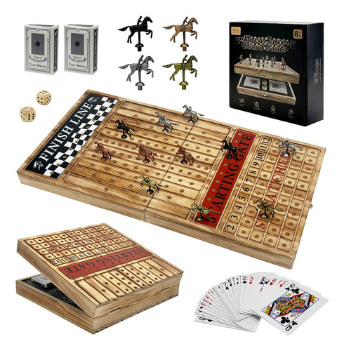 Juego De Mesa De Carreras De Caballos Bznota, Tamaño Grande,
