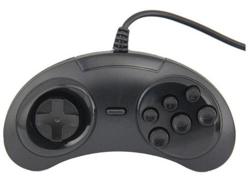 Controle Usb Joystick Megadrive Para Computador Pc Mac Preto