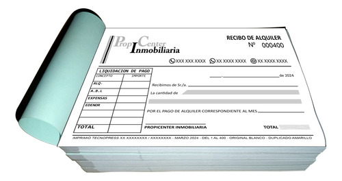 10 Talonarios Duplicado Recibi Personalizado Troquelado