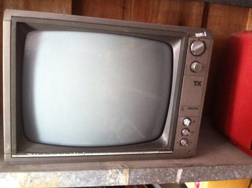 Tv Televisão Philips Tx Antiga  Cinza Anos 90