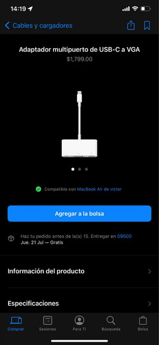 Adaptador Multipuerto De Usb C A Vga Apple (Usado)