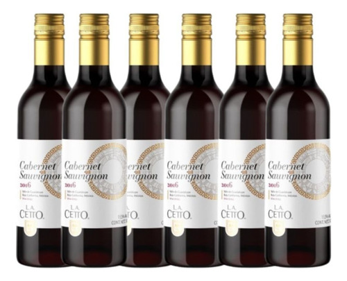 Pack De 6 Piezas De Vino Tinto L.a. Cetto Cabsauv 187ml