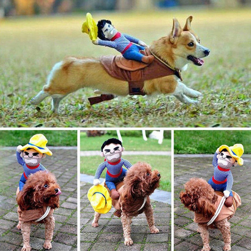 N Disfraz Halloween Para Perro Chico Y Grande Vaquero Jinete