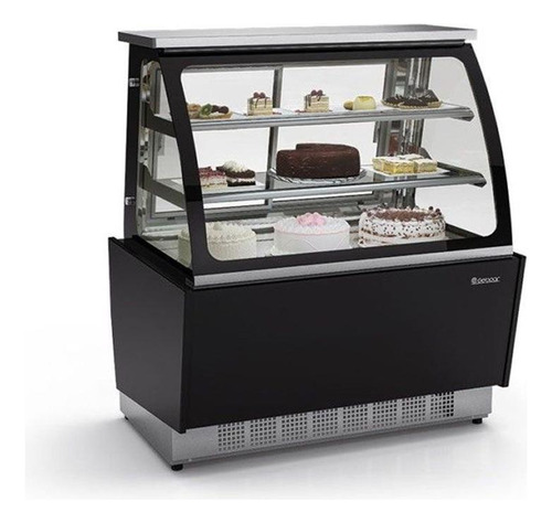 Vitrine Refrigerada Gelopar 1,10 M Preto 220v Ggsr-110 Estilo De Vidro Curvo