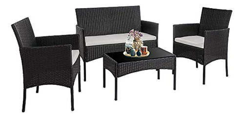 Juego Muebles Exterior Rattan 4 Piezas