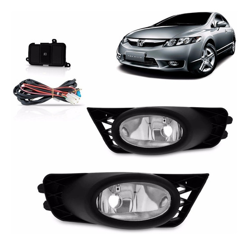 Kit De Farol De Milha/neblina New Civic 2009/2010/2011/2012.