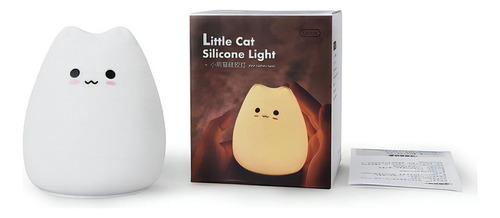 Luminária Noturna Bateria Led Cute Cat Silicone Touch