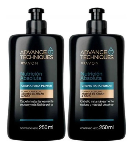 X 2  Avon Crema Para Peinar Aceite Argán Advance Techniques 