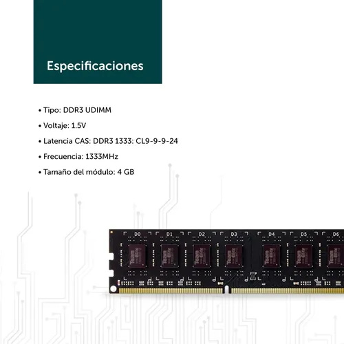 Memoria Ram 4gb 1333mhz Team Group Ddr3 Pce
