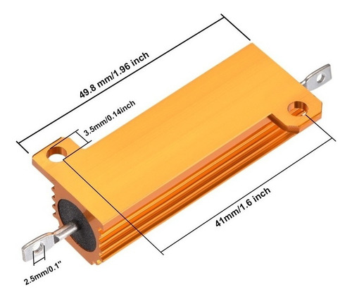 Imagen 3 de 5 de Resistencias De Carcasa De Aluminio 50w 50 Ohm, 2 Uds.