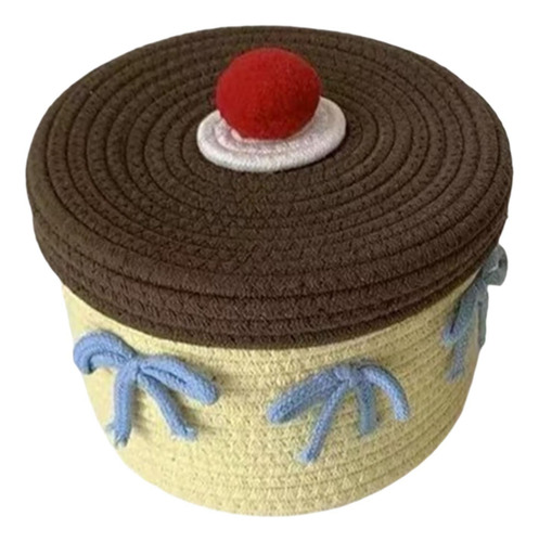 Cesta De Almacenamiento De Cuerda De Algodón Cubierta,