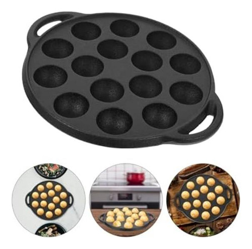 Hemoton Cost Iron Takoyaki Sartén, 15 Agujeros
