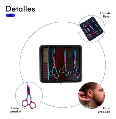 X Kit Profesional Tijeras Estilista Barbero Peluquero Peine