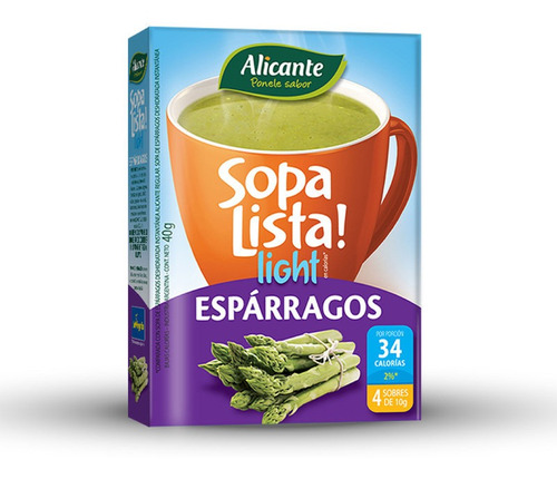 Alicante Sopa Lista Light Instantanea Esparragos X 4 Sobres