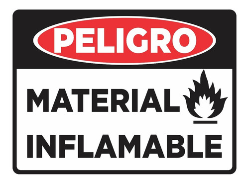 Cartel Señalizacion Peligro Material Inflamable 30x40 Cm Pai
