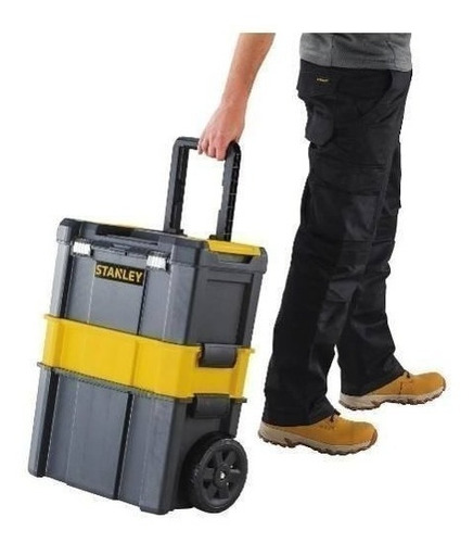 Imagen 3 de 4 de Caja de herramientas Stanley STST18631 de plástico con ruedas 28cm x 61cm x 62.3cm negra