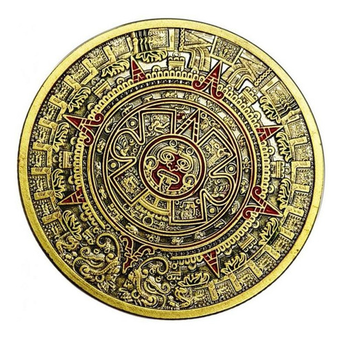 Imagen 4 de 12 de Moneda De Bronce Maya Pirámide Maya Medallón Conmemorativo
