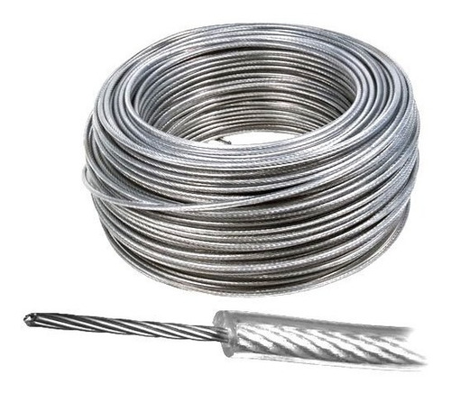 Cable De Acero Forrado En Pvc 3mm X 25metros P/tender