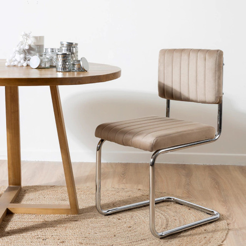 Silla De Oficina Buenos Aires Tapizado Moderno Alto Rancho Color Beige