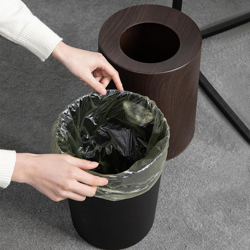 Papelera De Grano De Madera, Papelera De Moda, Cesta Nogal
