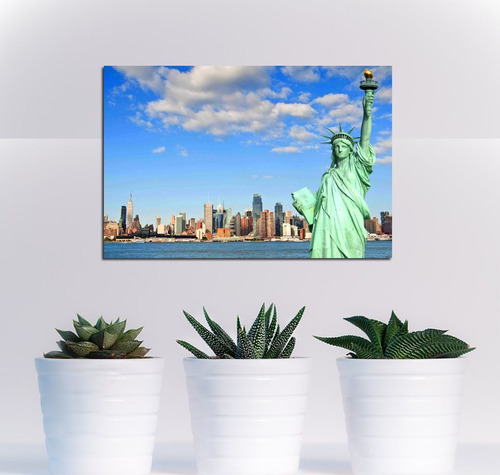 Cuadro 60x90cm Nueva New York Cuidad Estatua Libertad