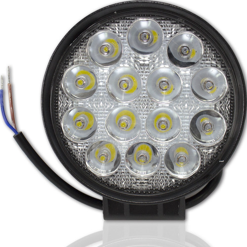 2x Farol De Milha 14 Leds 42w 12v/24v Redondo Off-road 6000k