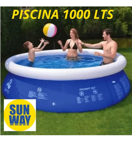 Piscina Inflável redonda Sun Way ELP01001 de 168cm x 51cm 1000L azul caixa