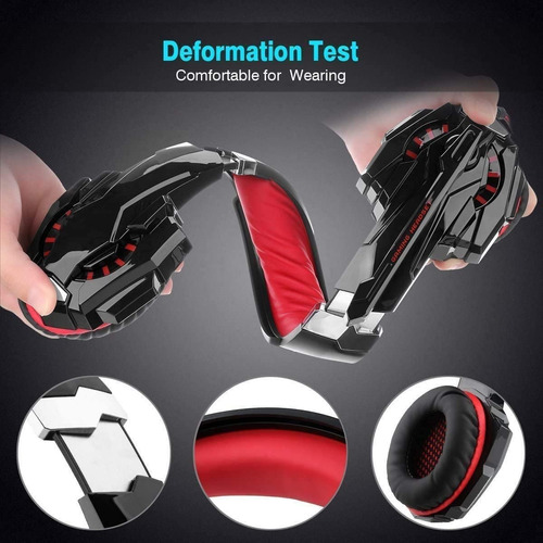 Imagen 4 de 7 de Audífonos Gamer Kotion Each G9000 C/ Micrófono Y Luces Led