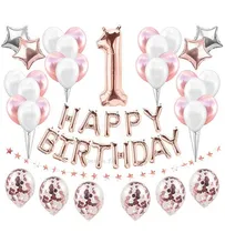 Comprar Combo Feliz Cumple Primer Añito 1 Año Guirnalda Estrellas 