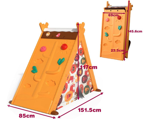 Tienda Teepee 4 En 1 - Caballete, Escritorio, Escalador Kidz