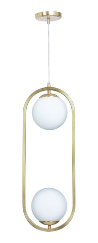 Colgante 2 Luces Oval Monaco Elyn Bronce Globo Vidrio 15cm