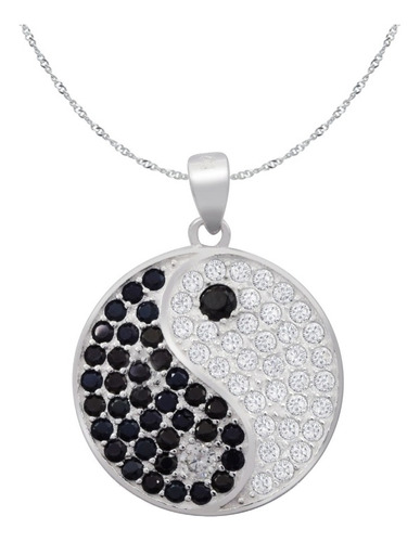 Collar + Colgante Yin Yang Plata Fina Ley 925 Circones