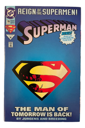 Superman 78 Reign Of The Supermen #14 Die-cut Dc Comics 1993