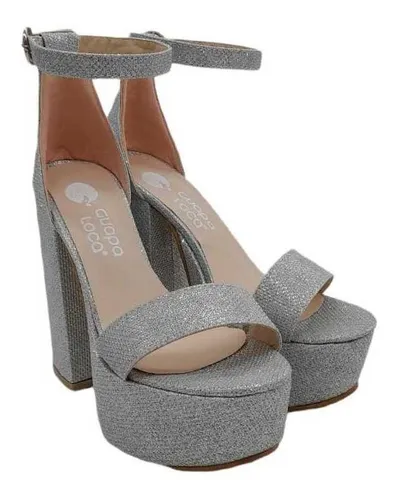 Sandalias de fiesta con plataforma plateadas sale