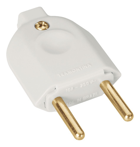 Plugue Macho 2p 10a/250v Branco - 57402/202
