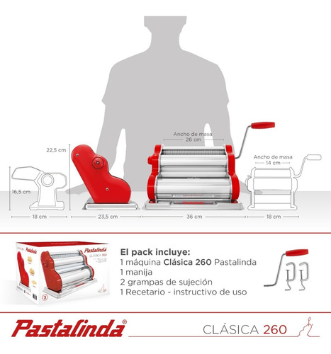 Imagen 8 de 9 de Pastalinda Máquina Clásica 260 Roja