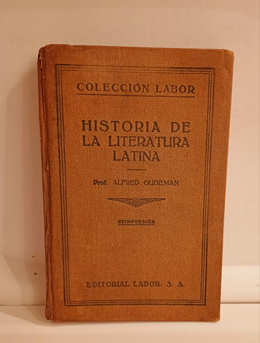 Historia De La Literatura Latina Prof Alfred Gudeman