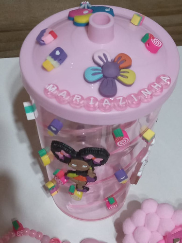 Copo Erê Personalizado Rosa Com Nome