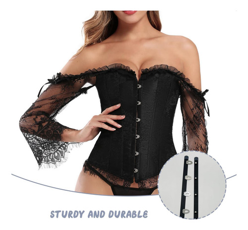 4 Sets Corset Busk Con Botones Plateados Y Soporte Lavado
