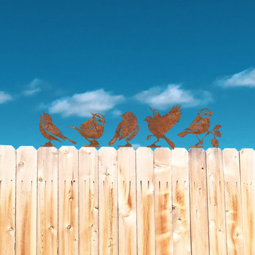 5 Decoraciones De Pájaros Oxidados, Decoración Estilo A