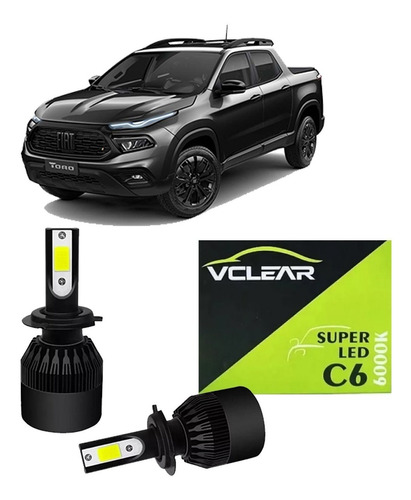 Super Led Farol Baixo E Alto Fiat Toro 2016 A 2024 Todas 