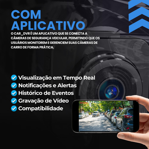 Câmera Veicular Monitor Cameras Wireless App + 32gb